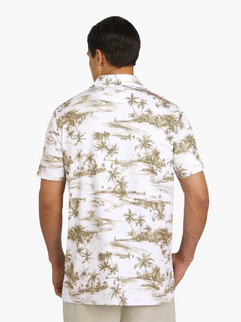NWT Chaps Men's Super Soft Performance Printed Polo, Khaki, Small - NWT - Picture 3 of 4